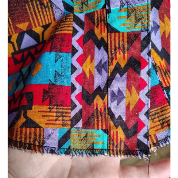 H Bar C Ranchwear Size 6/30 Southwest Aztec 100% Cotton, USA Medium Large Button - Picture 6 of 8
